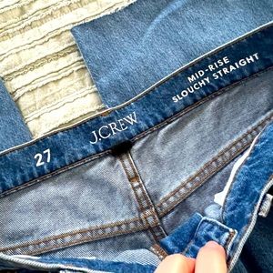 J. Crew mid-rise slouchy straight jeans size 27
